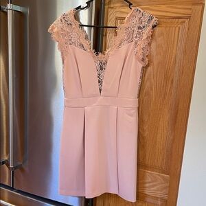 BCBGeneration Blush Lace Mini Dress